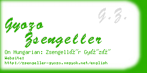 gyozo zsengeller business card